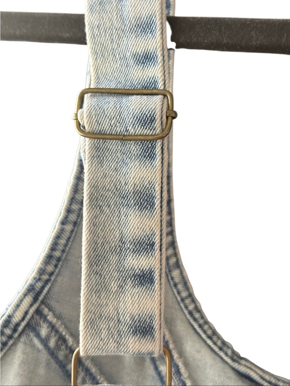 Mermaid Fitted Acid Wash Denim Midi Dress with Front Slit. Medium - Picture 10 of 14